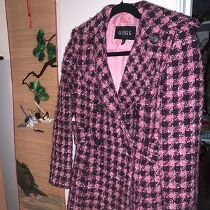 Girly pink plaid Guess coat